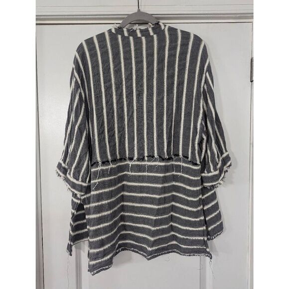 Intimately Free People Mixed Striped Tunic size small gray pocket cardigan - Picture 8 of 8